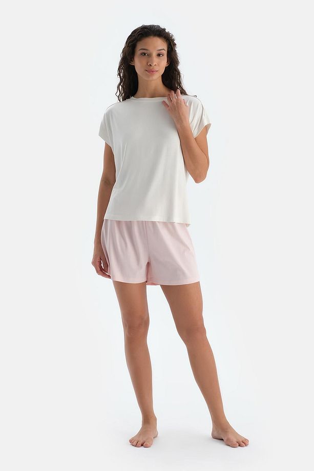 Pembe Penye Modal İkili Şort - 1