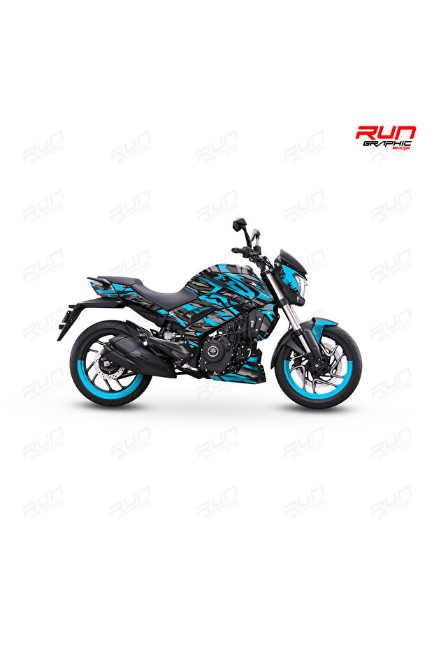Bajaj Dominar 400 and 250 Blue Line Pattern Full Wrap Graphic Kit, Motorcycle Sticker Set
