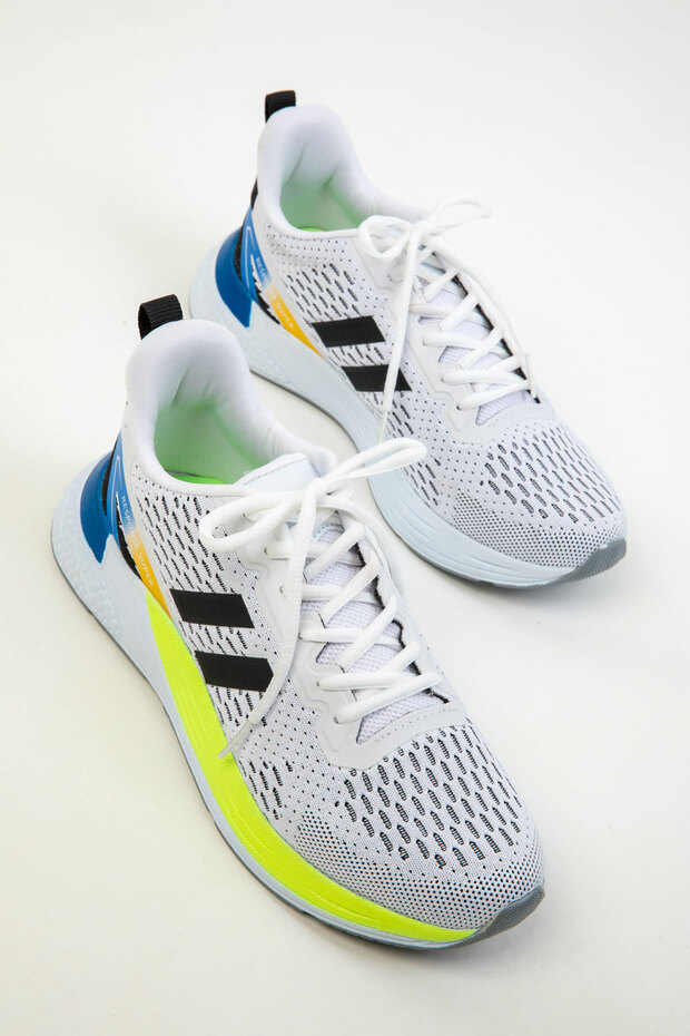 Fehér-szax-sárga férfi tornacipő 20287 - 3