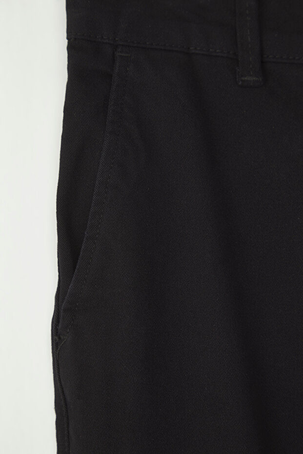 Siyah Slim Fit Basic Chino Esnek Gabardin Pantolon TMNSS25PL00018 - 12
