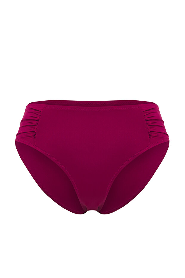 Mürdüm Drapeli Hipster Normal Bel Bikini Altı TBESS24BA00139 - 5