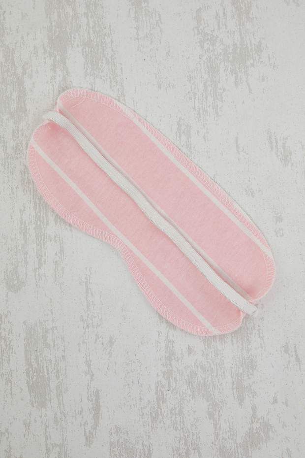 Pembe Çizgili Biye Detaylı Uyku Bantlı Örme Pijama Takımı THMSS21PT1225 - 11