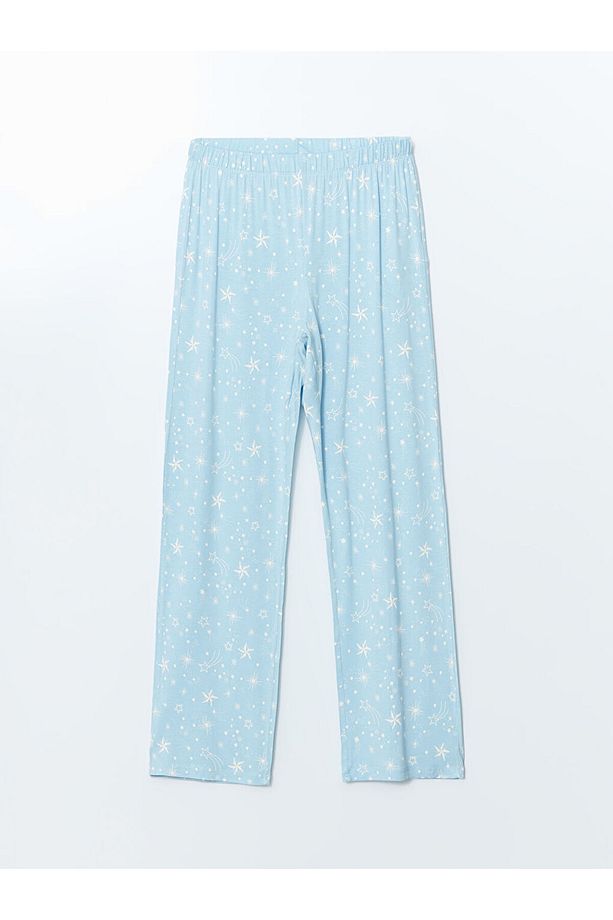 LCW DREAM Mavi Gömlek Yaka Desenli Kadın Pijama Takımı - 8
