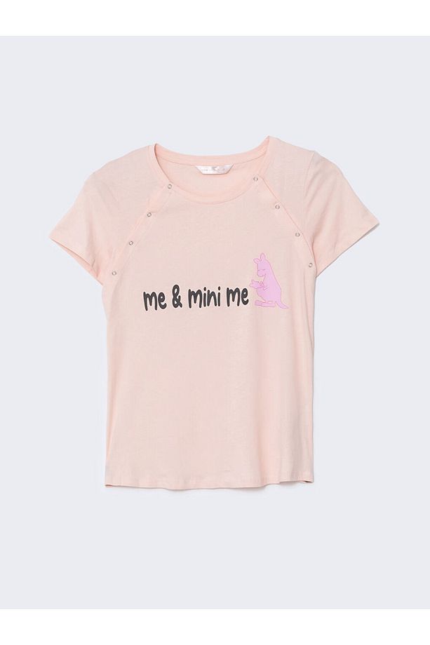 Bisiklet Yaka Baskılı Hamile Pijama Takımı - 6