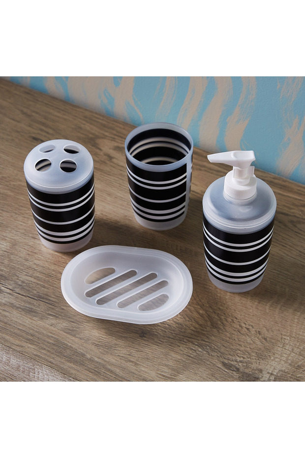 Striped 4-Piece Bath Accessory Set - 2