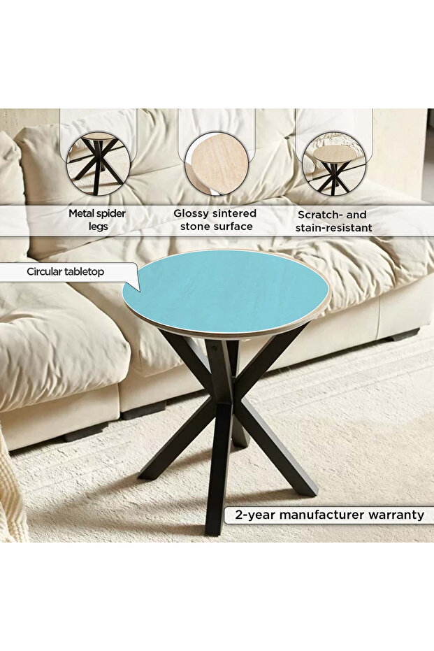 طاولة بيليسيا الدائرية المصنوعة من الحجر المسحوق - 5