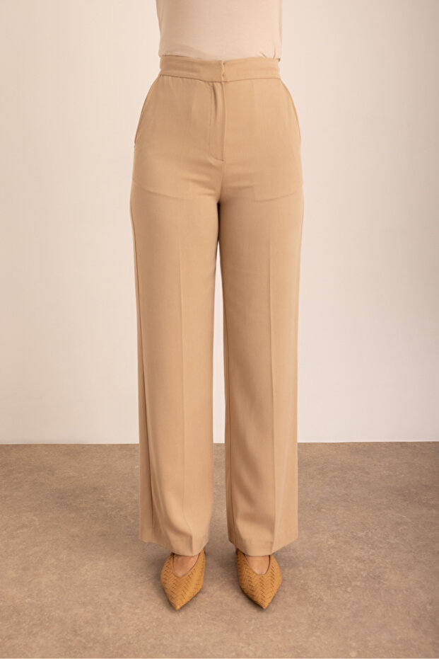 Bej Palazzo Pantolon - 3