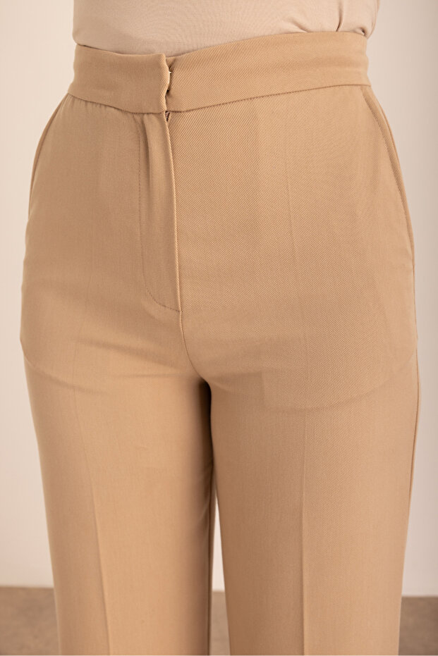 Bej Palazzo Pantolon - 4