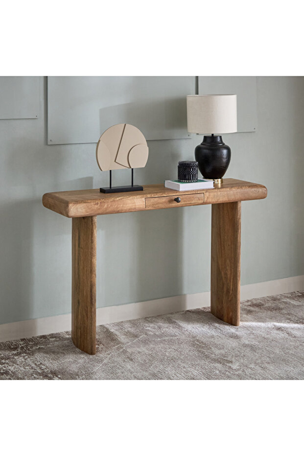 طاولة وحدة التحكم المصنوعة من الخشب الصلب من كلايتون - 1