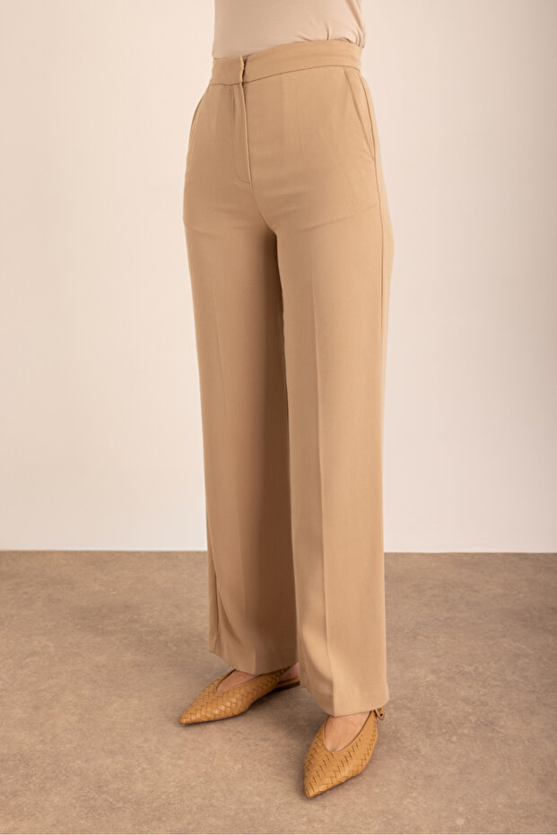 Bej Palazzo Pantolon - 5