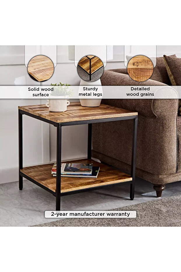 طاولة جانبية من الخشب الصلب من فيندرا رودي - 4