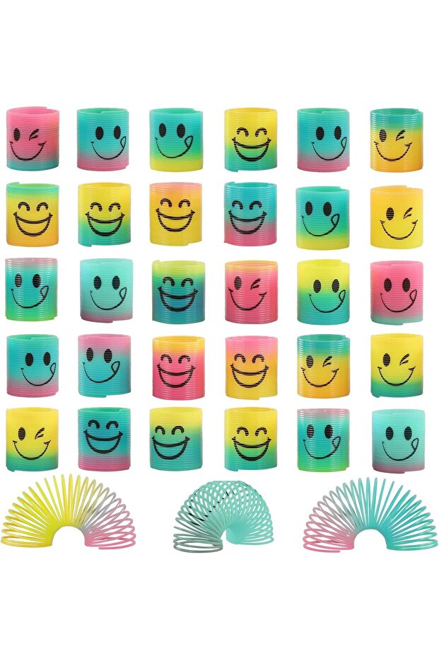 30 Pack Spring Rainbow Magic Fidget Stress Coil Mini Springs Bulk Toys For Party Favor Carn
