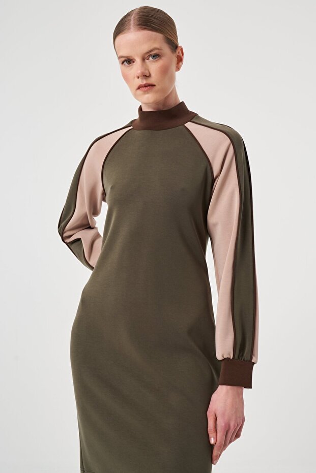 Dik Yaka Mini Elbise - 3