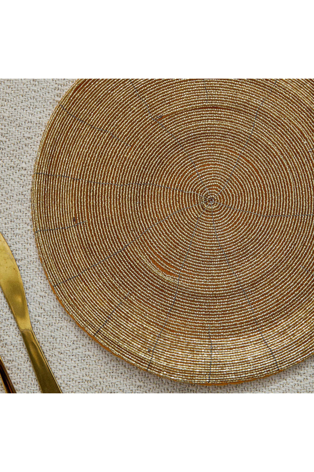 مفرش طاولة من الخرز اللامع - 30 سم - 2