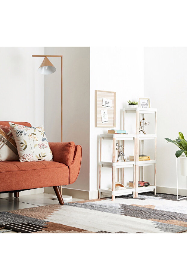 رف تخزين نوفا مستطيل الشكل بأربعة أرفف بتشطيب خشبي - 6