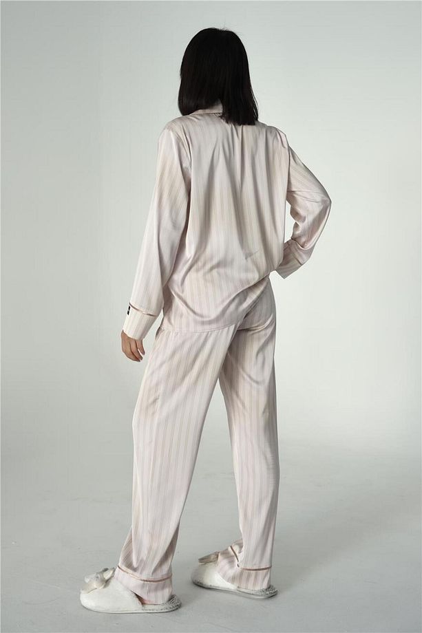 Sogni Lineari Saten Uzun Pijama Takımı LDK02 - 2