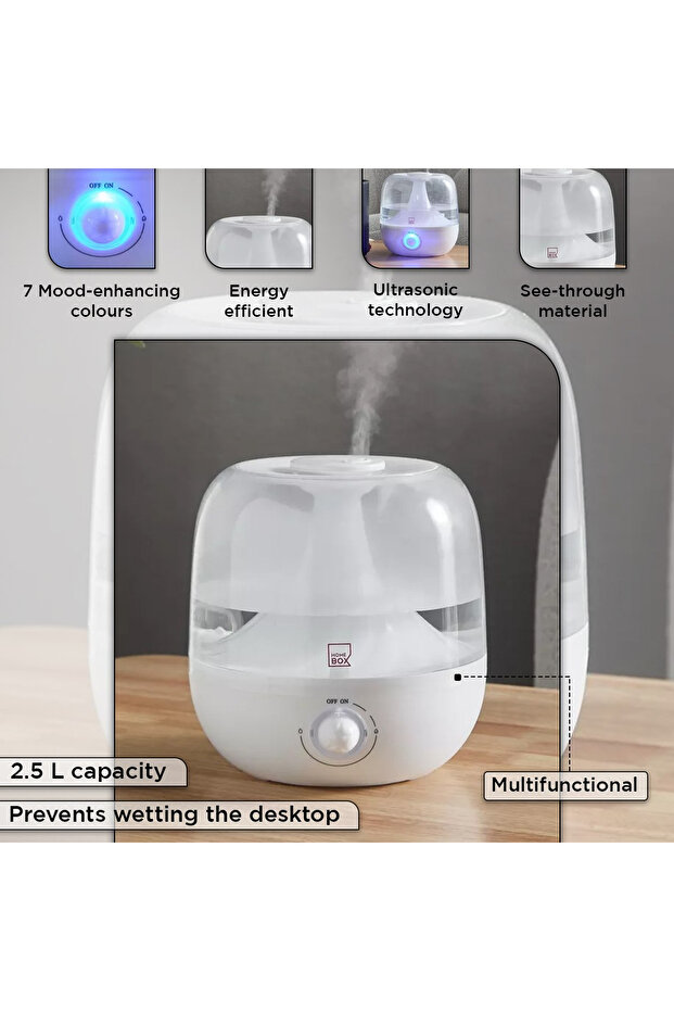 مرطب نوفا مع إضاءة LED بسبعة ألوان - 3 لتر - 4