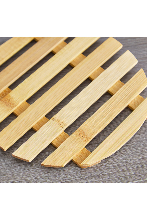 صينية دائرية من الخيزران - 18 سم - 4