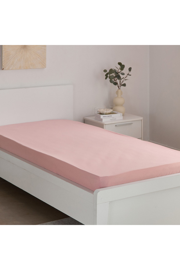ملاءة سرير فردية أساسية من القطن الصلب - 90×200+36 سم - 2