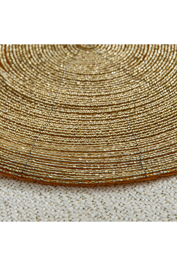 مفرش طاولة من الخرز اللامع - 30 سم - 3