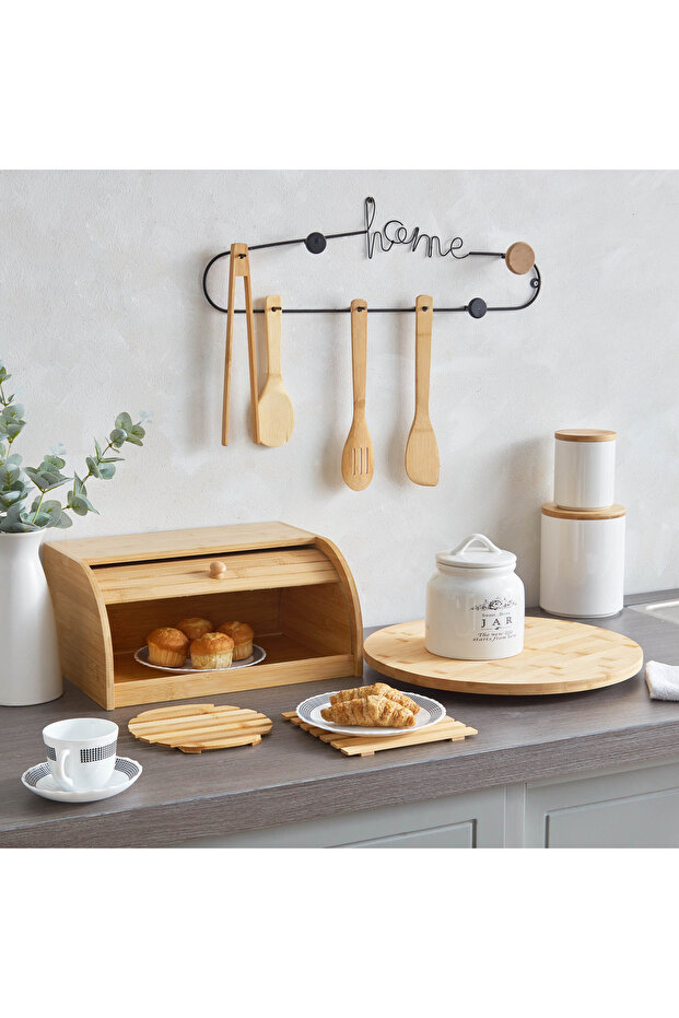 صينية تقديم مربعة من الخيزران - 18 سم - 5