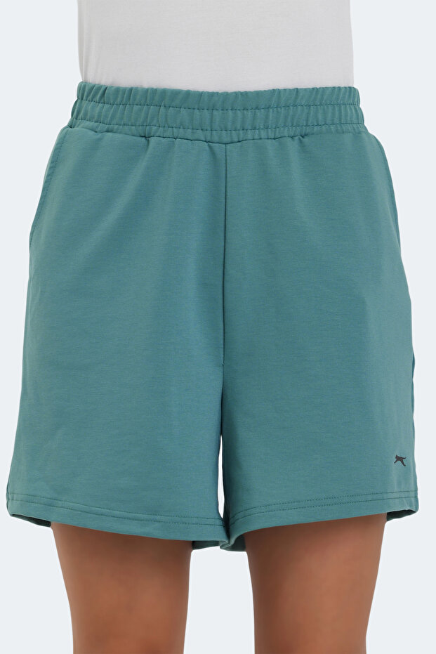 Vikenti Women's Water Green Shorts with Pockets