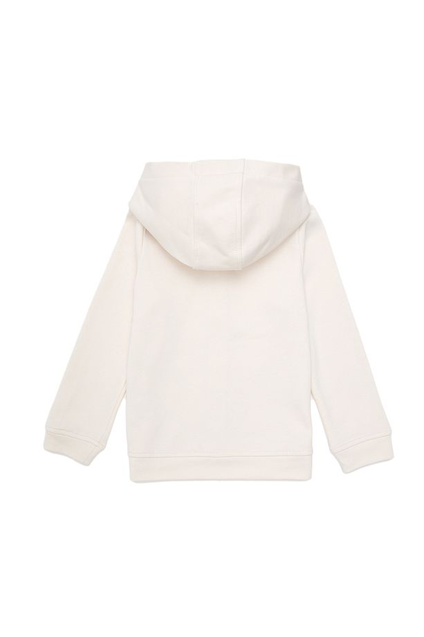 Kız Çocuk Krem Kapüşonlu Basic Sweatshirt 50292507-vr071 - 5