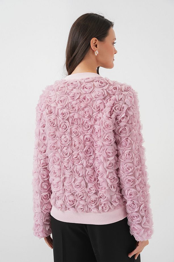 0719 Güllü Ceket - Pembe - 6