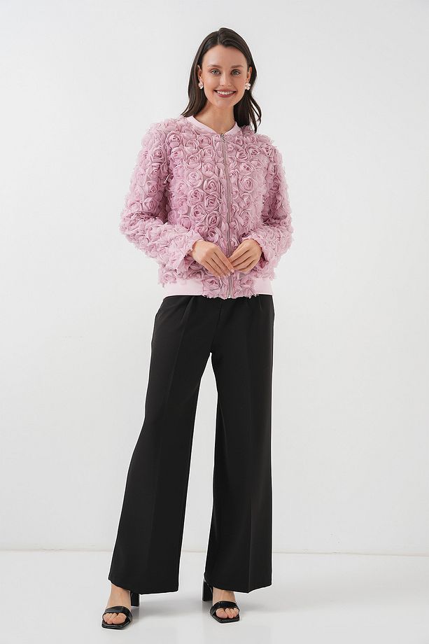 0719 Güllü Ceket - Pembe - 2