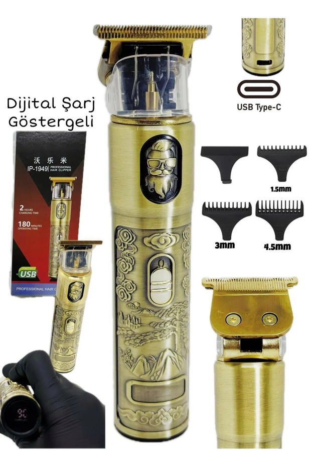 Dijital Göstergeli Şarjlı Saç Sakal Bıyık Tıraş Lazer Epilasyon Öncesi Vücut Tüy Alma - 2