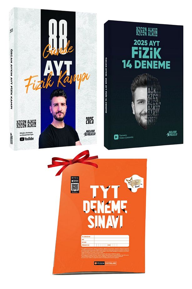Özcan Aykın 2025 88 Günde AYT Fizik Kampı Video Ders Takip Kitabı + AYT Fizik 14 Deneme (Hediyeli) - 1