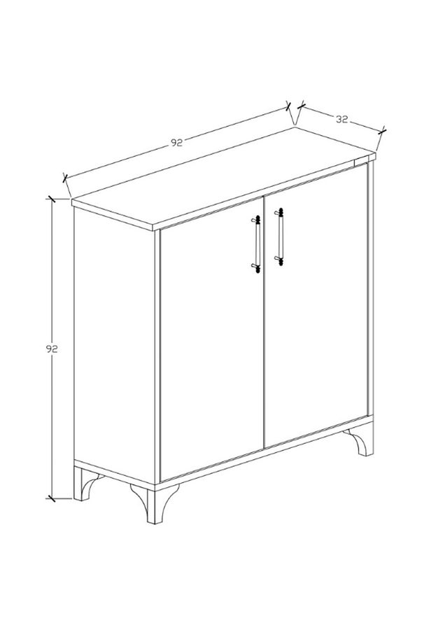 %100 Mdf 2 Kapaklı Küp Üstü Desenli Ayakkabılık - 3