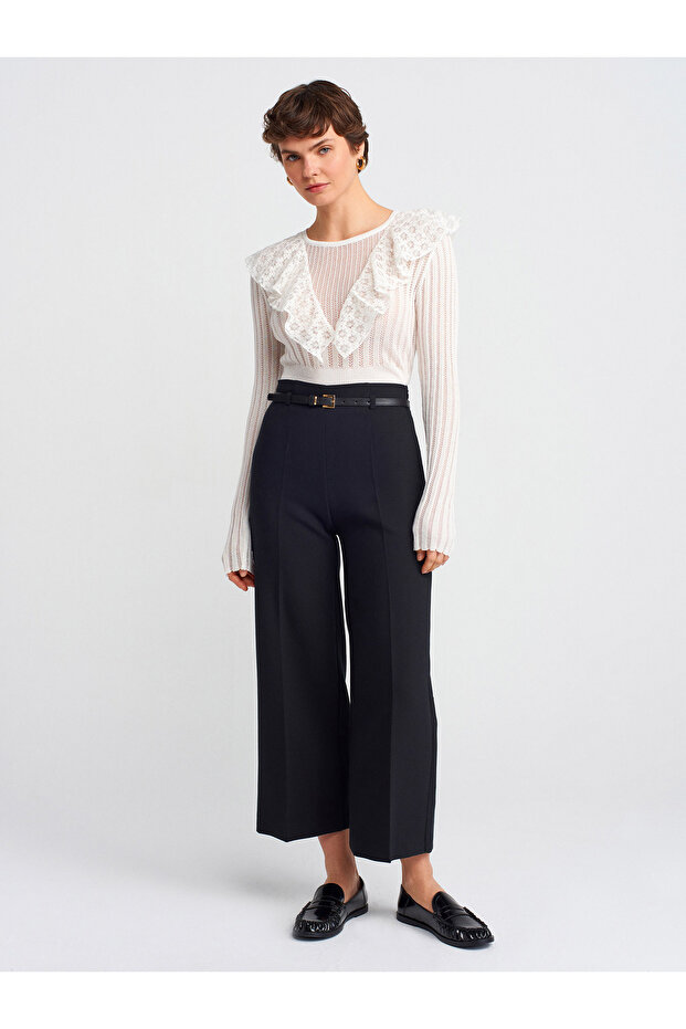 71616 Culotte Pants with Belt-Black