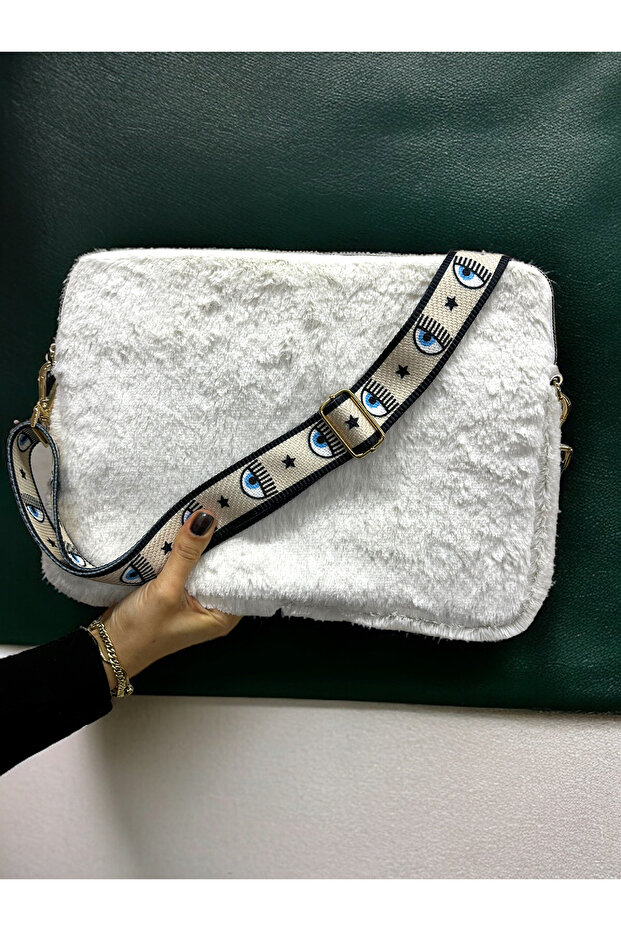Toscase White Plush MacBook Bag - 13-13.3-14 Inch - 6