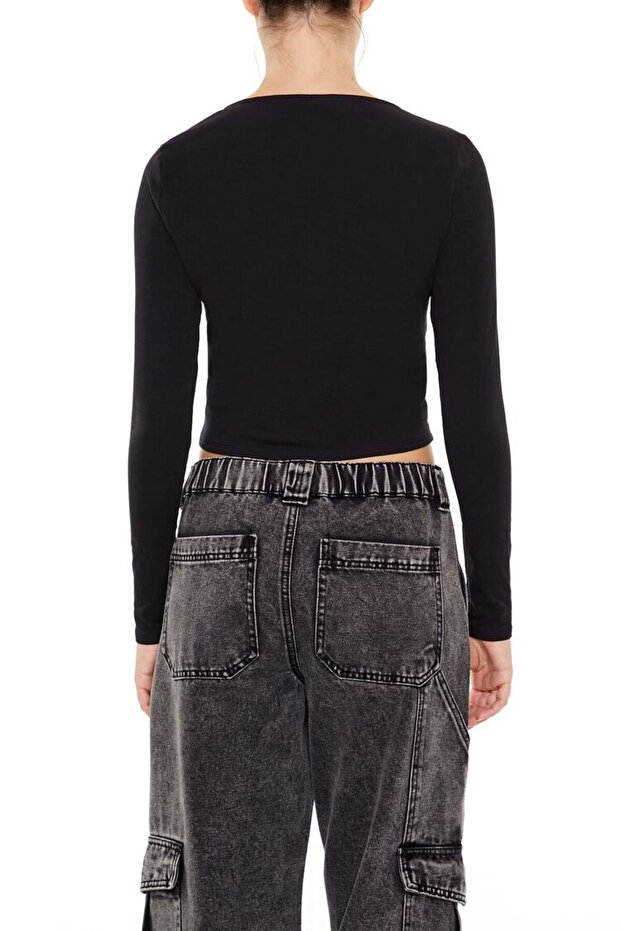 V Yaka Crop Bluz - 5