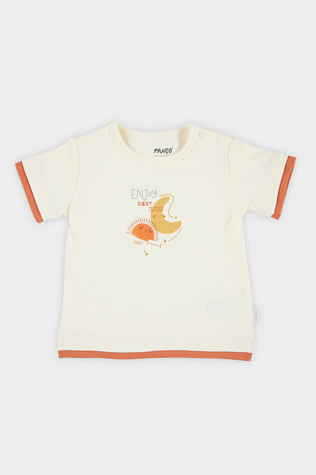 Newborn Printed Short Sleeve Ecru T-Shirt