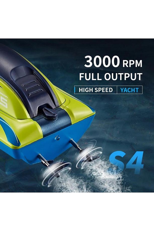 2.4G RC Tekne S4 15 km/h Çift Motorlu Su Geçirmez Yüksek hızlı tekne Yaz Outdoore Su Uzaktan Kumanda - 3