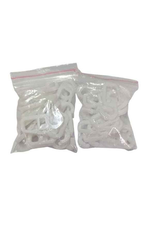 Rustik Perde Düğmesi Rustik Klipsi 40 Adet Beyaz-siyah - 4