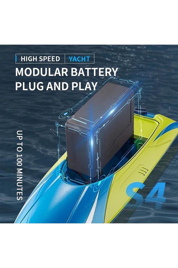 2.4G RC Tekne S4 15 km/h Çift Motorlu Su Geçirmez Yüksek hızlı tekne Yaz Outdoore Su Uzaktan Kumanda - 4