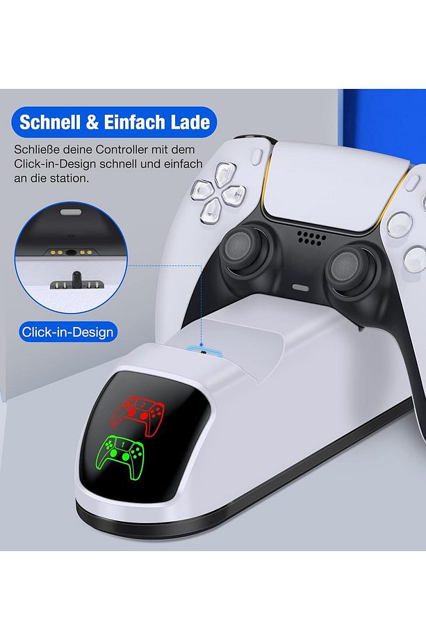 PS5 Denetleyici Hızlı  Şarj İstasyonu AB Güç Kaynağ LED Ekran DualSense Kablosuz için PS5 - 3