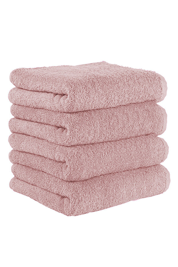 4-Piece Hand and Face Towel Set, Patternless, Soft Textured, 50X90 cm
