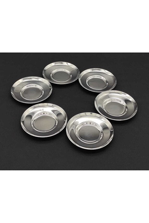 Çelik 6 lı Çelik Çay Tabak - 2