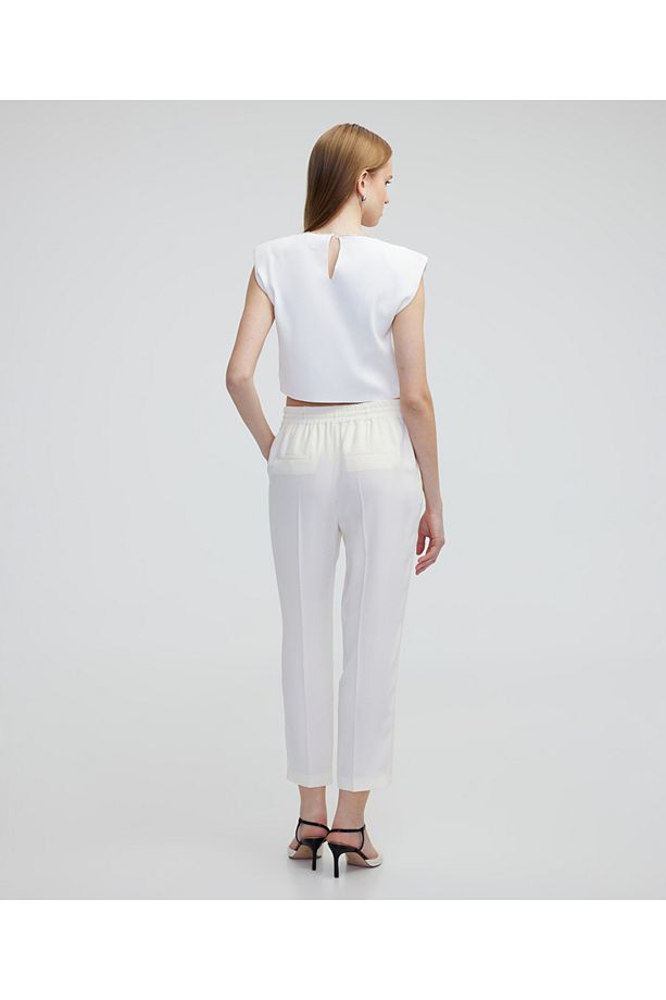 İnce kuşaklı carrot fit pantolon - 5