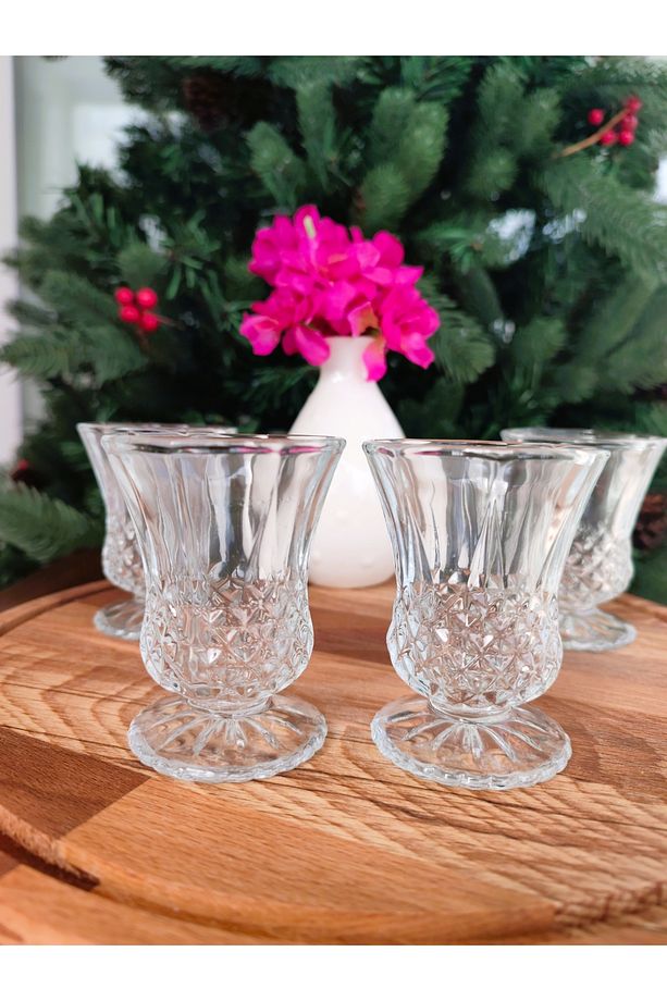 Audrey 4'lü Ayaklı Kahve Yanı Bardağı Seti 55 ml Klasik - 3