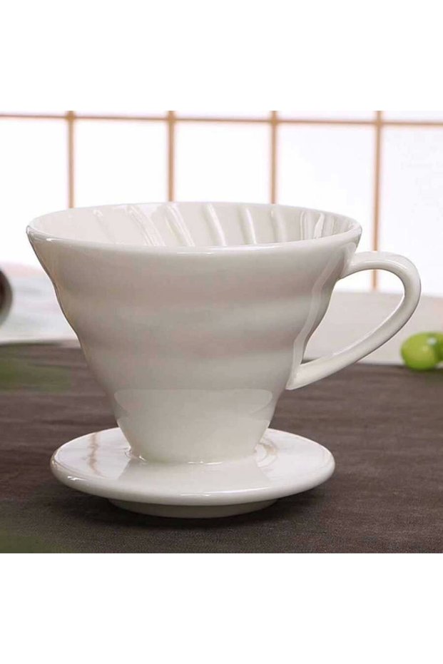 Ceramic V60 Dripper | Filter Coffee Brewing Equipment White