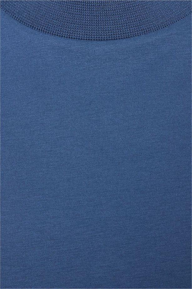 Erkek Normal Kesim Yuvarlak Yaka %100 Pamuklu Kısa Kollu Mavi T-Shirt 50537352-425 - 4