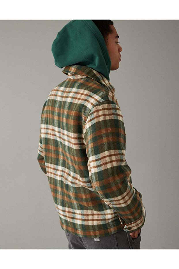 AE Plaid Button-Up Jacket - 2