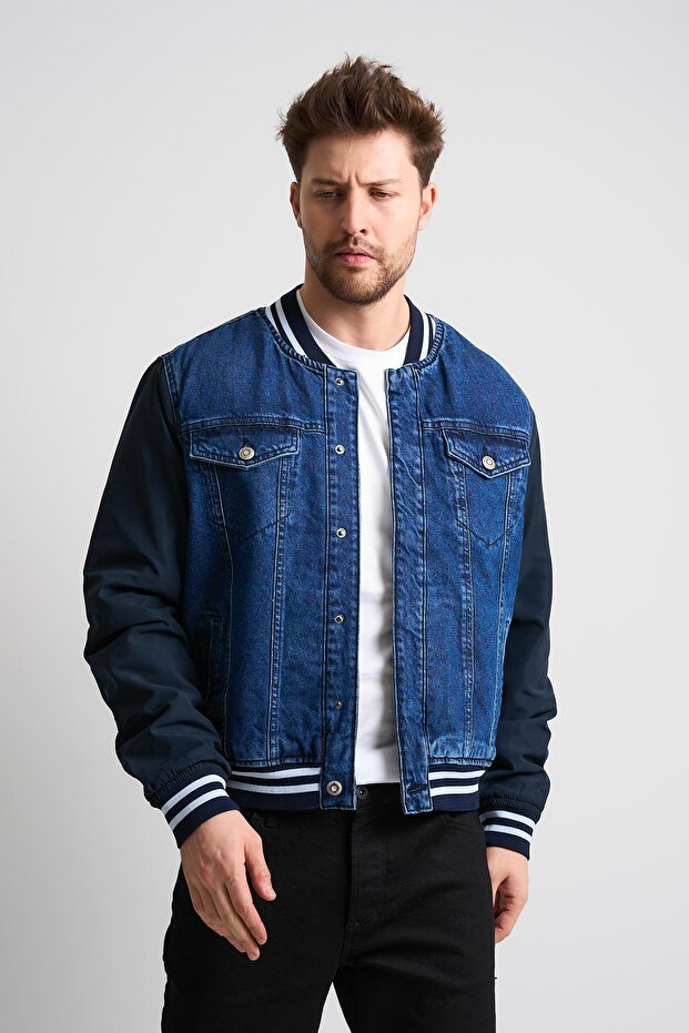 Bomber Jean Ceket - 2