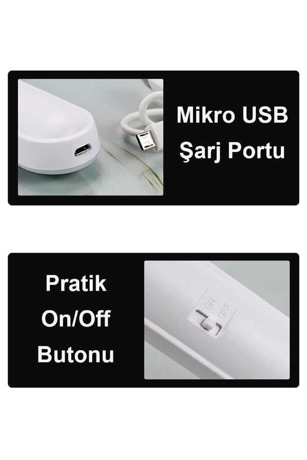 Usb Şarjlı 3 Renk Işıklı Led Aydınlatma / Gt-cl03 - 4