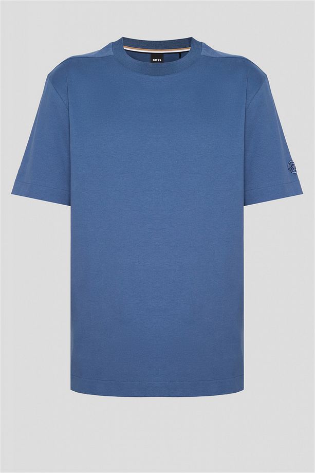 Erkek Normal Kesim Yuvarlak Yaka %100 Pamuklu Kısa Kollu Mavi T-Shirt 50537352-425 - 1